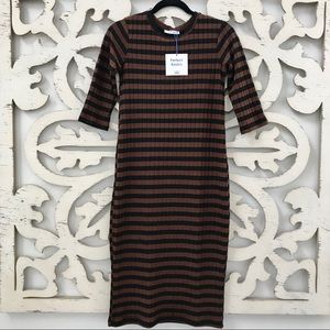 NEW ZARA STRIPED MIDI DRESS